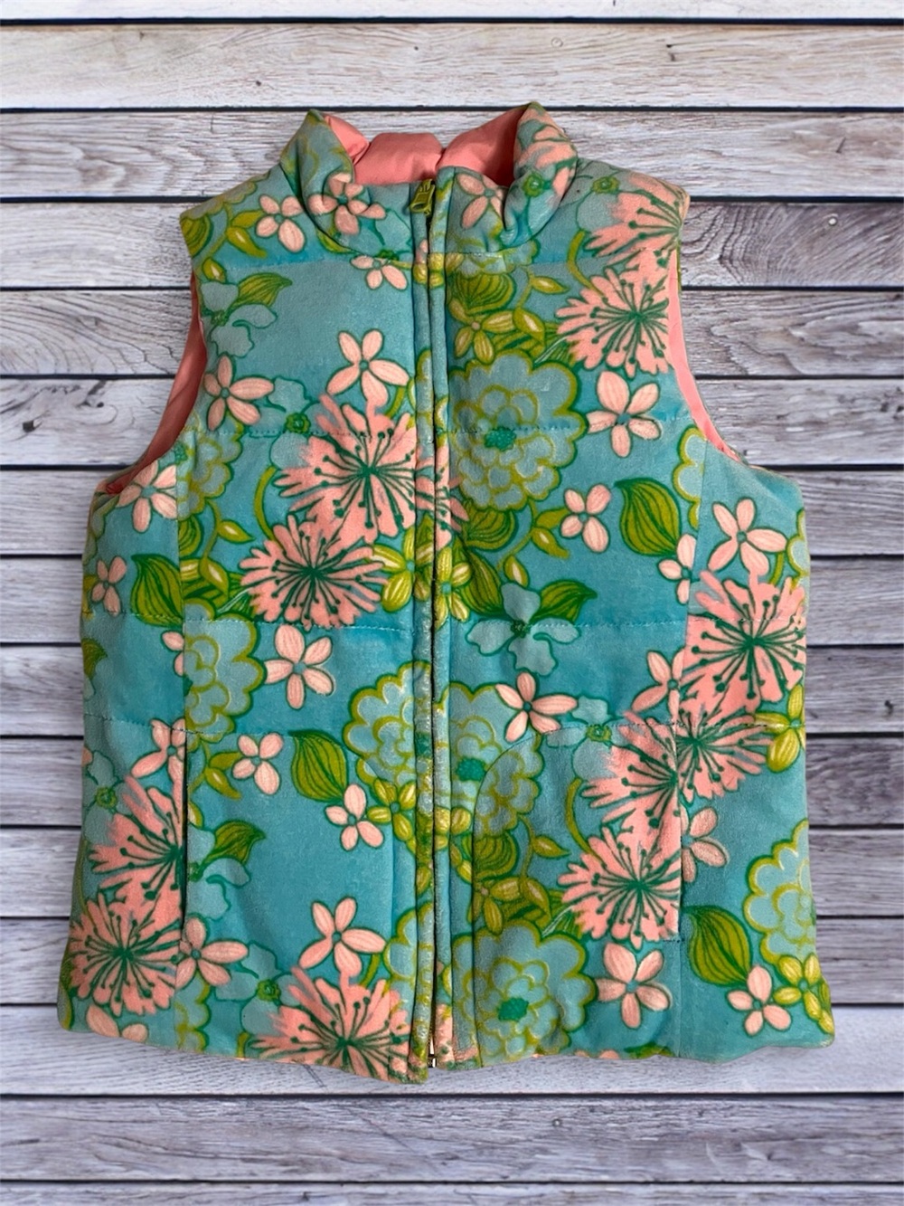 Lilly Pulitzer Reversible Floral Quilted Vest large